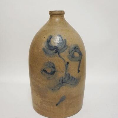 1086	BLUE DECORATED STONEWARE JUG, 12 IN HIGH
