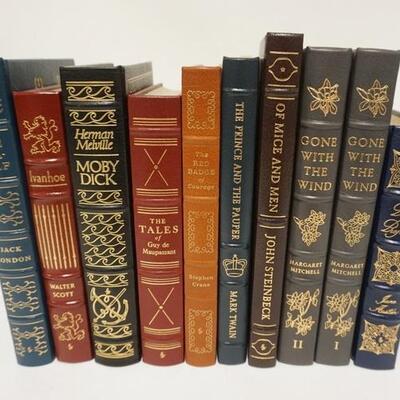 1073	GROUP OF 10 EASTON PRESS LEATHER BOUND BOOKS, INCLUDES 2 VOLUME GONE WITH THE WIND & MOBY DICK, BOOKS HAVE OWNERS BOOKPLATE
