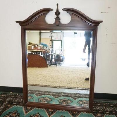 1328	BEVELED MIRROR WITH BROKEN ARCH TOP. 35 1/4 IN X 46 1/2 IN
