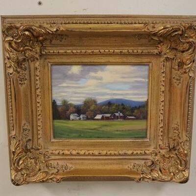 1274	C. CONANT OIL ON CANVAS *FARM IN AUTUMN* 18 1/4 IN X 16 1/2 IN INCLUDING FRAME 
