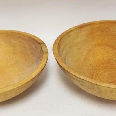 1299	2 ONE PIECE WOODEN BOWLS. LARGEST IS 14 3/4 IN
