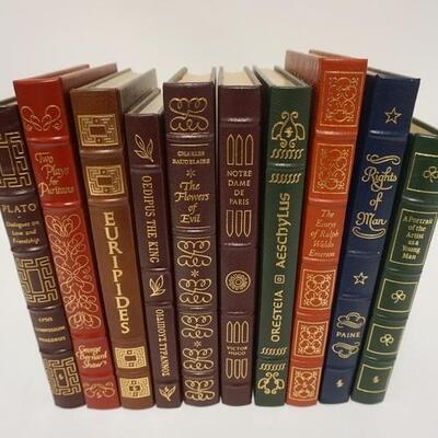 1075	GROUP OF 10 EASTON PRESS LEATHER BOUND BOOKS, INCUDES PLATO, EMERSON, ETC, BOOKS HAVE OWNERS BOOKPLATE
