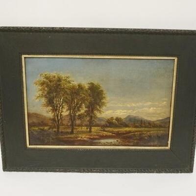 1053	ANTIQUE OIL ON CANVAS LANDSCAPE, 23 1/2 IN X 17 1/4 INCLUDING FRAME, , CANVAS 17 IN X 11 IN
