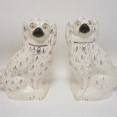 1304	PAIR OF LARGE STAFFORDSHIRE DOGS, 15 IN HIGH
