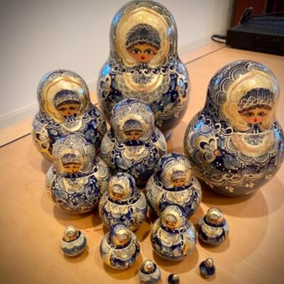 14 Russian nesting dolls from Russia in 1990s