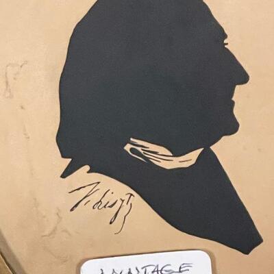 Signed early silhouette portrait