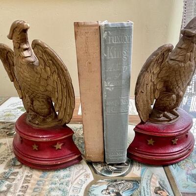 Sexton antique cast iron eagle bookends