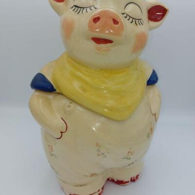 Original Shawnee Smiley Pig Cookie Jar w/ Yellow Bandana