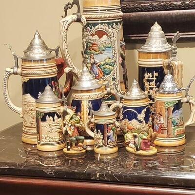 Beautiful German Beerstein Decantore's... a must see item!! Very unique!!