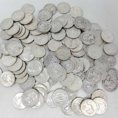 #1753 â€¢ Approx 125 Washington Silver Quarters 1951-1964 754.9g