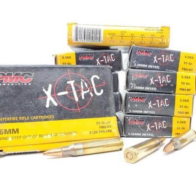 706	

Approx 180 Rounds Of PMC Ammunition X-TAC 5.56mm 55GR
Approx 180 Rounds Of PMC Ammunition X-TAC 5.56mm 55GR