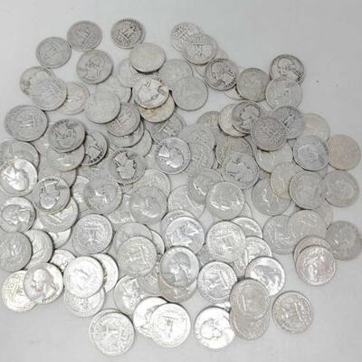 #1751 â€¢ Approx 123 Washington Silver Quarters 1950-1964 749.7g
