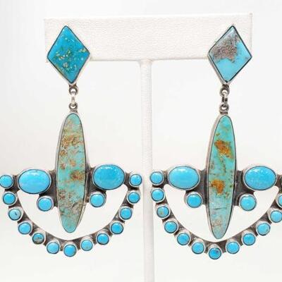 1402	

Sterling Silver Turquoise Earrings
Weighs Approx 31.4g