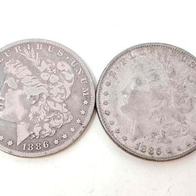 1712	

2 1886 Morgan Silver Dollars
Mint Mark's Include Philadelphia and New Orleans 