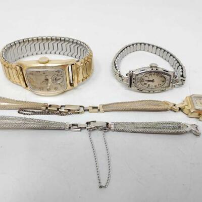 1696	

3 Wrist Watches And 1 Watch Band
Includes Hamilton 14k Gold Filled Watch