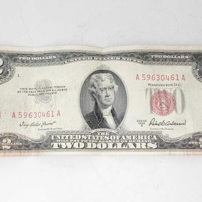 #1798 â€¢ 1953 $2 Federal Reserve Note Red Seal