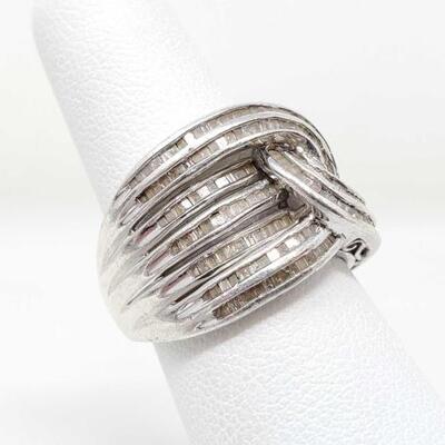 #1230 â€¢ Sterling Silver Diamond Ring 6.2g
