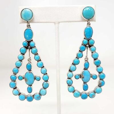 1406	

Sterling Silver Turquoise Earrings
Weighs Approx 28.0g