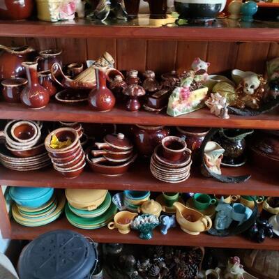 this is the contents that are for sale, there are some collectibles and a bunch of Fiesta ware dishes