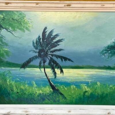 This is an original oil on upson board by Maryann Carroll a member of the famed Highwaymen painters. Excellent condition