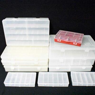 11 Plastic Divided Storage Boxes