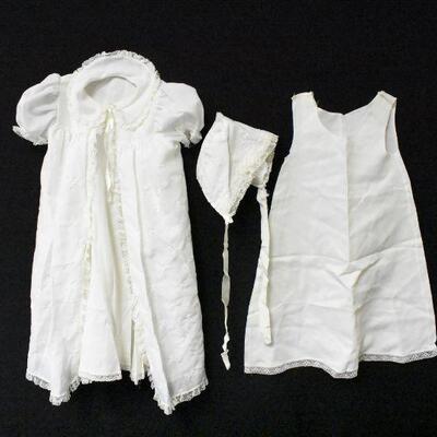 Vintage Infant Christening Gown 3 Piece Set