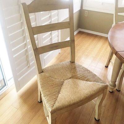 4 Ladder Back Chairs - Wood & Wicker
