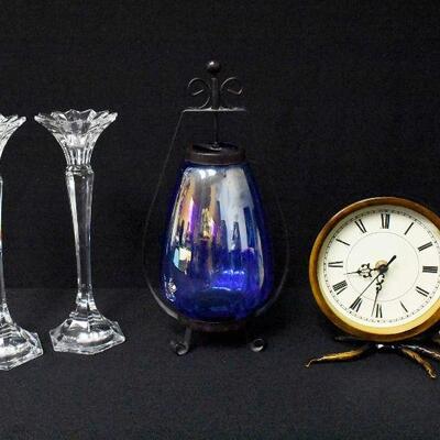 Mantel Clock & Candle Holders