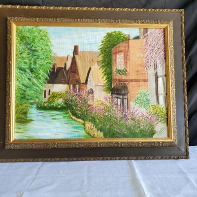 well done orginal watercolor of old house stead