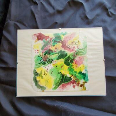 abstract mini painting green tints