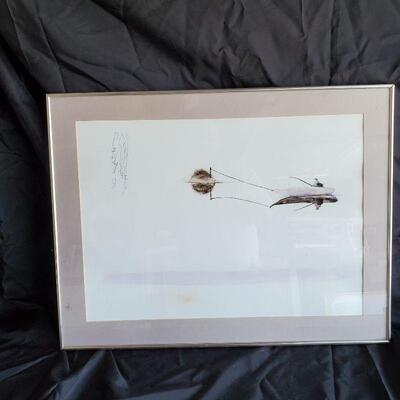 one of two paintings by... fishing on the pond
