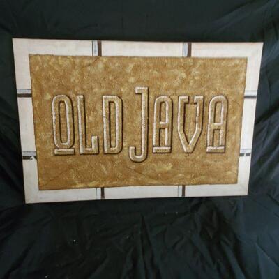 Hand painted Old Java great addition to kitchen, coffee bar or man cave.  