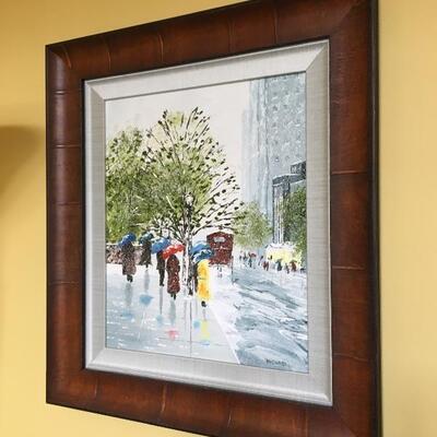 Signed Original Painting by Local Artist â€œMichaelâ€, frame measures 25â€ H x 22â€ W