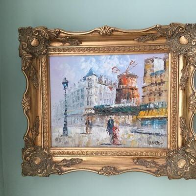 Small Original Signed Oil Painting, frame measures 14â€ wide x 12â€ high
