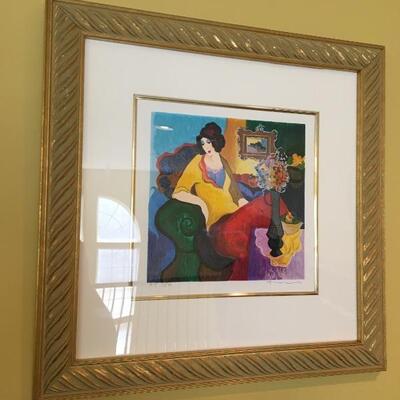 Itzchak Tarkay â€œEnchanted Moments IVâ€ AP signed & numbered w/ COA, frame measures 21â€ x 21â€ square