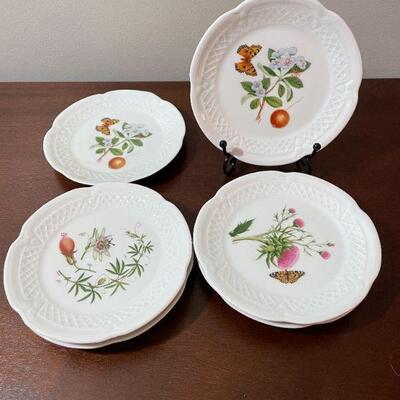 Cnp China France Lierre Lauvage 6 floral design embossed plates 6 5/8