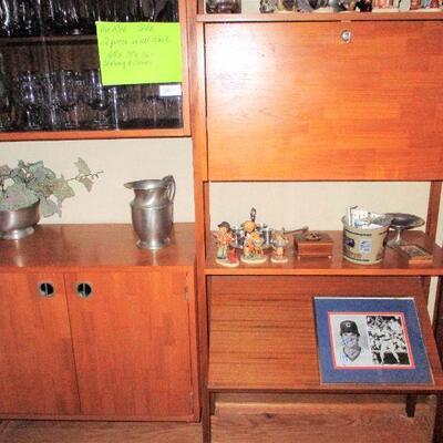 free standing teak 2 piece unit.  $1,500.00