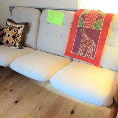 domino mobler teak 3 seat sofa, $1800.00