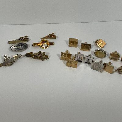 Collection of Cuff Links and Tie Bars