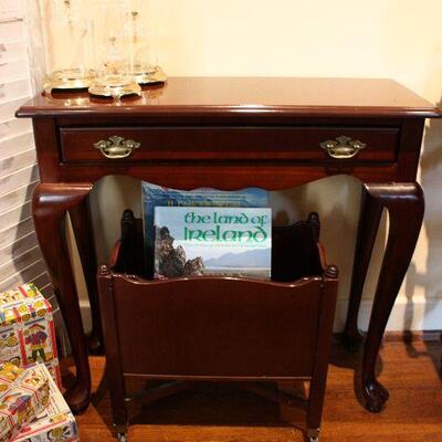 Cherry side table and magazine rack