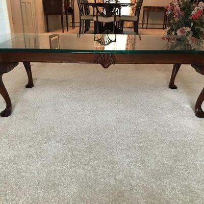Mahogany Base with Glass Top Coffee Table
56