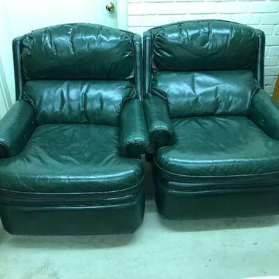 (2) Green Leather Chairs
$30 each 