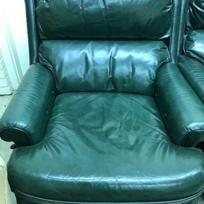 (2) Green Leather Chairs
$30 each 