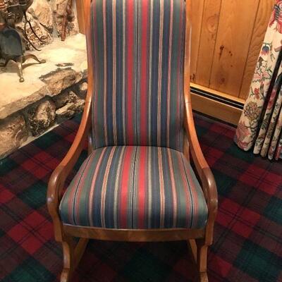 Oak Rocking Chair with striped fabric
31