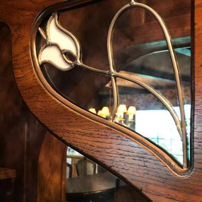 Tulip inlay mirror with wood shelf
45"x 8"x25"
$80