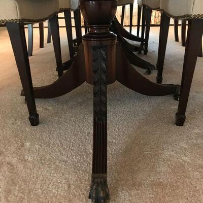 Dining (Banquet) Table with 8 Chairs 
Constructed of solid Mahogany. Custom made in late 1800's and in amazing condition.
Table:...