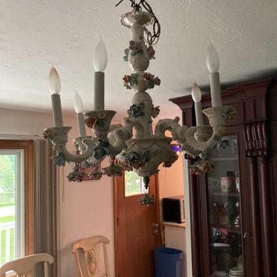 Capodimonte 6 arm chandelier