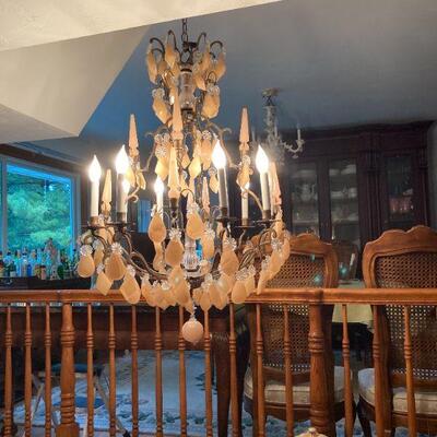 8 arm agate crystal chandelier