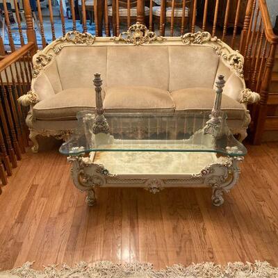 Rococo style sofa and coffee table
