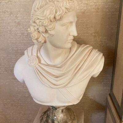 Marble bust on stand